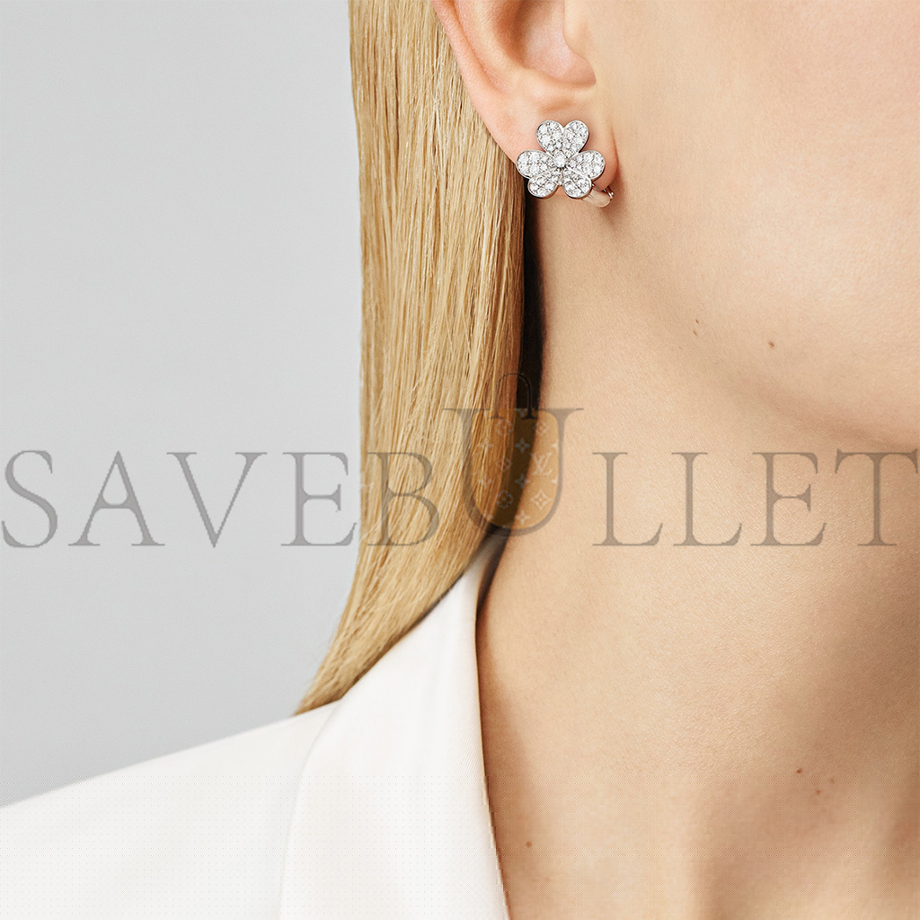 v*n cl*f arpels frivole earrings, small model - white gold, Di*m*nd vcarb65800